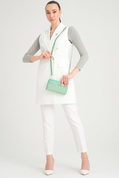 Zoozie Bags Cartera Verde Mar de Cuero PU para Mujer con Compartimentos y Cierre de Seguridad, Elegante y Duradera